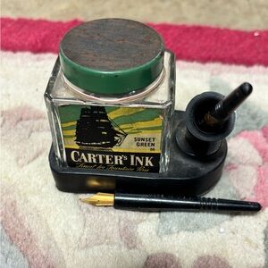 Vintage Ink Bottle and Pen Stand